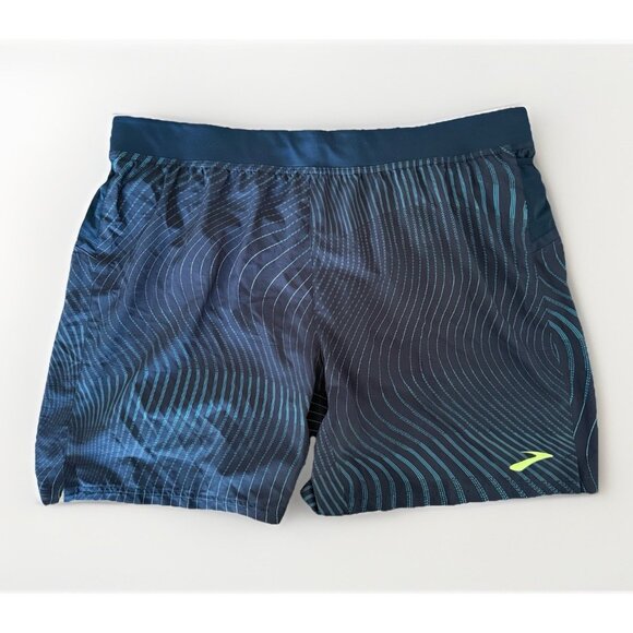 Brooks Sherpa 7' Lined Running Shorts Mens Size XL Black Elastic Waist Storage - Picture 1 of 16